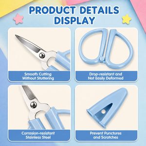 Colorful Mini <b>Sewing</b> Scissors with Silicone Tip Protector Super Snips for Embroidery and DIY Craft - Product Image 3