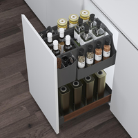 ARTSTEEL Panier à Épices Coulissant Moderne en Alliage d'Aluminium, Tiroir à Condiments pour Rangement de Cuisine, Écologique