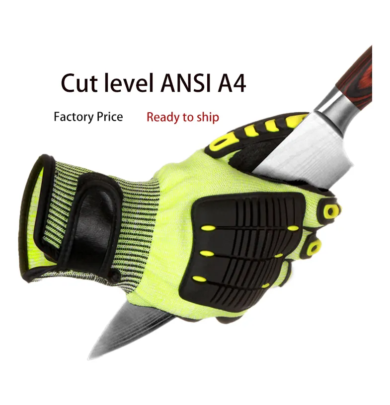 ANSI sarung tangan mekanik A4 sarung tangan keselamatan kerja tahan potong industri perlindungan benturan Anti TPR tingkat 5 lapis nitril