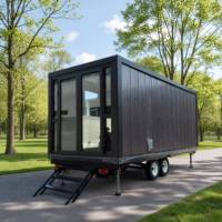 Maison conteneur pliable de type Z de 20 pieds, bureau mobile, remorque, maison étanche, prête à l'emploi, maisonnette personnalisée