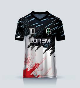 قمصان كرة قدم مخصصة سوداء من البوليستر زي فريق موحد مع اسم وشعار ورقم للرجال والنساء والبالغين صيفي سريع الجفاف بياقة عالية - Product Image 4