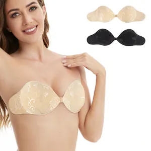 Self Adhesive Invisible Bra Evening Dresses 2023 New Lace Backless Push up Seamless Women Adults Plus Size Strapless 5 Pcs