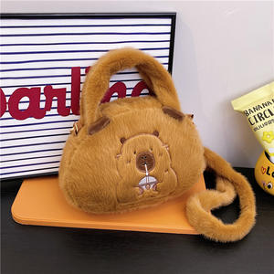 Bolso de Mano de Peluche de Capibara Súper Lindo y Adorable, Muñeco de Animal de Dibujos Animados con Cierre de <span class=keywords><strong>Cremallera</strong></span>, Bolso Cruzado Unisex para Máquina de Garras - Product Image 2