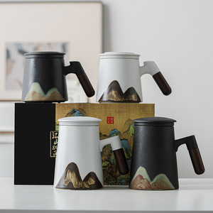 Tazza di pasqua in ceramica con logo personalizzato all'ingrosso con coperchio tazza <span class=keywords><strong>da</strong></span> tè per ufficio di grande capacità - Product Image 5