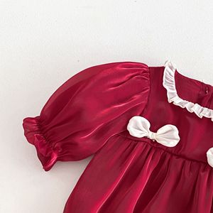 Robe barboteuse princesse pour bébé fille printemps 2026, barboteuse à <span class=keywords><strong>manches</strong></span> <span class=keywords><strong>longues</strong></span> avec nœud pour nouveau-né - Product Image 4