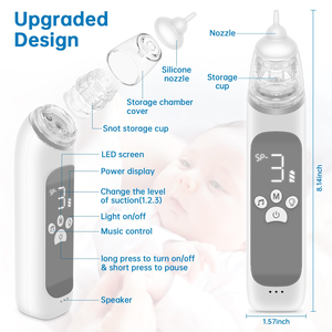 Aspirador Nasal para Bebés y Niños, 3 Niveles de Succión Suave, Sin PVC, Diseño Portátil Recargable con Patrón de Animales - Product Image 2