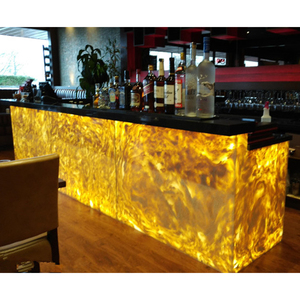 Thiết Kế Mới Màu Đỏ Và Đen Countertop LED L Shape <span class=keywords><strong>Bar</strong></span> Counter Bảng Đối Với Nhà Hàng Quán Cà Phê Nhà Hàng - Product Image 4