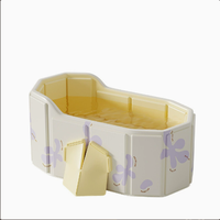 Baignoire double pliable surélevée en PVC épaissi pour adultes, avec isolation thermique et grand espace