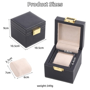 Sang Trọng PU Da Duy Nhất Hộp Đồng Hồ Handmade Kim Loại Clasp Không Thấm Nước Du Lịch Di Động Trường Hợp Biểu Tượng Tùy Chỉnh - Product Image 2