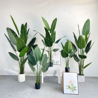 Arbre bonsaï en gros 120cm 150cm 180cm Palmier artificiel bananier Bambou Oiseau de paradis avec fleurs