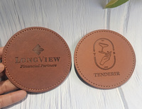 Sous-verres ronds en cuir PU écologique de 10 cm de diamètre, personnalisables, impression directe usine, pour tasses à café et dessus de table