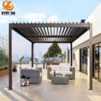 Pergola Bioclimatique Motorisée Écologique en Aluminium Étanche pour Terrasse, Jardin, Piscine et Aire de Repos Extérieure