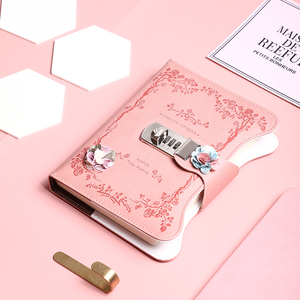 New Arrival nhỏ gọn Kawaii B6 <span class=keywords><strong>PU</strong></span> notepad có thể khóa máy tính xách tay với trái tim/Sao khóa cho nhật ký & Memo chụp địa chỉ cuốn sách bìa giấy - Product Image 5