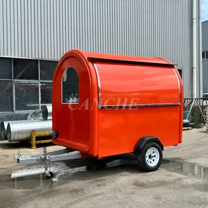 Carrito de Comida Móvil, Remolque de Comida para la Calle, Carrito de Catering para Bebidas de Café y Helados, Mini, Redondo, Comercial - Product Image 3
