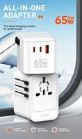 ODM/OEM LDNIO Z6 Adaptor Perjalanan Listrik Terbaru Soket Adaptor Perjalanan Universal dengan 8A Type-C 3 USB Colokan UK US AU EU