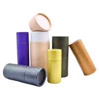 Emballage personnalisé en tube de papier cosmétique biodégradable 10ml 20ml 100ml Cylindre en carton kraft pour huile essentielle avec logo en feuille d'or