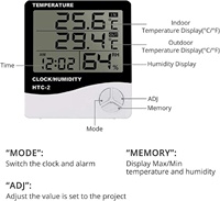 Termometer Higrometer Elektronik Murah untuk Dalam dan Luar Ruangan, Pengukur Kelembapan, Cocok untuk Rumah Kaca, Dijual