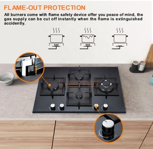 Hot Sale Zhongshan China Cooktop Tempered Glass Kitchen Built in 4 Burner Gas Stove - Product Image 3