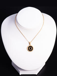 Collana con Ciondolo a Lettera di Tendenza, Placcata in <span class=keywords><strong>Oro</strong></span> 18k, in Acciaio Inossidabile, Gioielleria Raffinata - Product Image 5