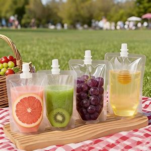 Sacchetto Trasparente con Beccuccio per Bevande, Latte e Succhi, Grado <span class=keywords><strong>Alimentare</strong></span>, 50ml 100ml 150ml 200ml 250ml 380ml 500ml - Product Image 1