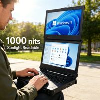 Nieuwe 15,6 inch Dual Screen Robuuste Laptop Intel Core I7/I9 Windows 10/11 Engels Verlichte Toetsenbord SSD Opslag Aluminium Legering
