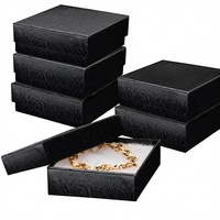Boîte cadeau de luxe carrée en carton rigide avec couvercle et base, insert en EVA, emballage en papier pour boucles d'oreilles, colliers et bracelets