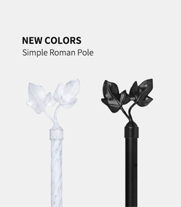 KYOK Antique Bronze <b>Curtain</b> Poles <b>with</b> Leaf Finials Traditional Design 0.75-0.99 Inch Diameter - Product Image 3