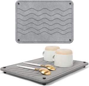 Tapis de séchage en pierre pour la maison, tapis de séchage en diatomite, pierre de séchage en diatomite, tapis de séchage pour comptoir de cuisine - Product Image 1