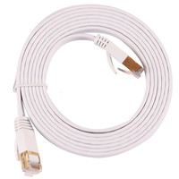 Kabel Patch Ethernet LAN Flat Cat5e UTP Tembaga Murni EXC RG45 untuk Pusat Data, Jaringan, Router, dan Komputer