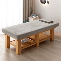 Table de massage thaïlandaise professionnelle en bois massif, moderne et portable, avec matelas confortable