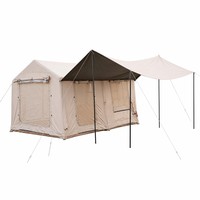 Carpa Inflable de 12 m² con Separación Interior, Oxford 420D, 3x4x1.4x2.2m, Tres Puertas, Techo con Recubrimiento Negro