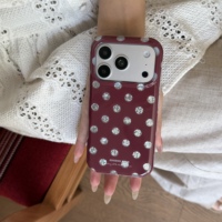 Coque de protection antichoc IMD TPU à motif diamant et pois, style INS de luxe, pour iPhone 17 Pro Max 16 15 Pro Max