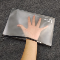 Sac de plage étanche personnalisé en PVC transparent/mat pour emballage de maillots de bain, fermeture éclair noire avec anneau circulaire