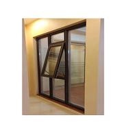 Nouveau design double fenêtre d'auvent en aluminium en verre trempé fenêtre suspendue verticale extérieure en aluminium