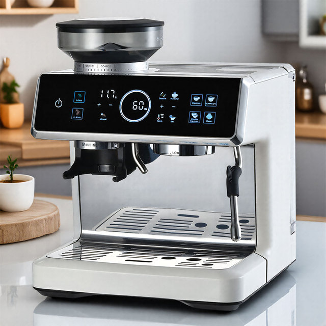 BD-CM601D Semi-Automatic Espresso Coffee Machine, Multifunctional with Built-in Grinder