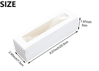 Boîte en papier kraft rectangulaire de style japonais avec fenêtre transparente, idéale pour les macarons, gâteaux, bonbons, biscuits et pâtisseries.