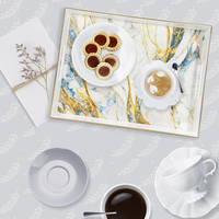 Plateau de service en plastique tendance avec pieds amovibles, motif bohème, pour table d'appoint de canapé ou plateau de service de cuisine