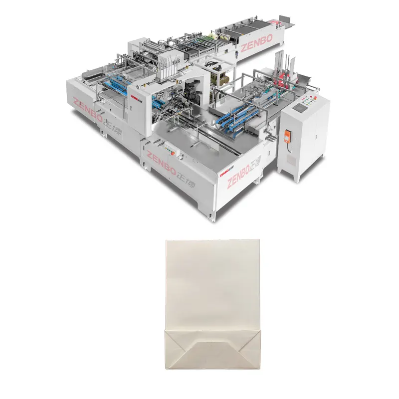 Полуавтоматическая Большая складная машина ZB60S для бумажных пакетов с квадратным дном