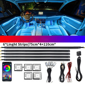 Lumières d'ambiance pour voiture à LED RGB 64 couleurs, bande acrylique cachée universelle 18-en-1, lampe d'ambiance intérieure - Product Image 5