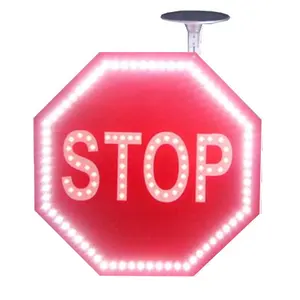 علامات التوقف بالإضاءة ليد وامض/علامات لوحة led للطرق السريعة/إشارات مرور تعمل بالطاقة الشمسية