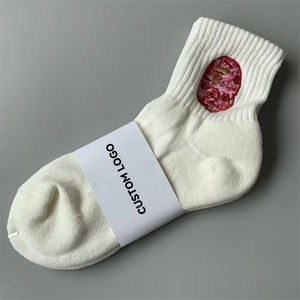 कस्टम टेप सिर कढ़ाई बड़े मध्य-उच्च ट्रेंडी स्पोर्ट्स क्रू मोजे पुरुषों महिलाओं को शुद्ध रंग थकीनडेड स्प्रिंग स्ट्रीट - Product Image 5