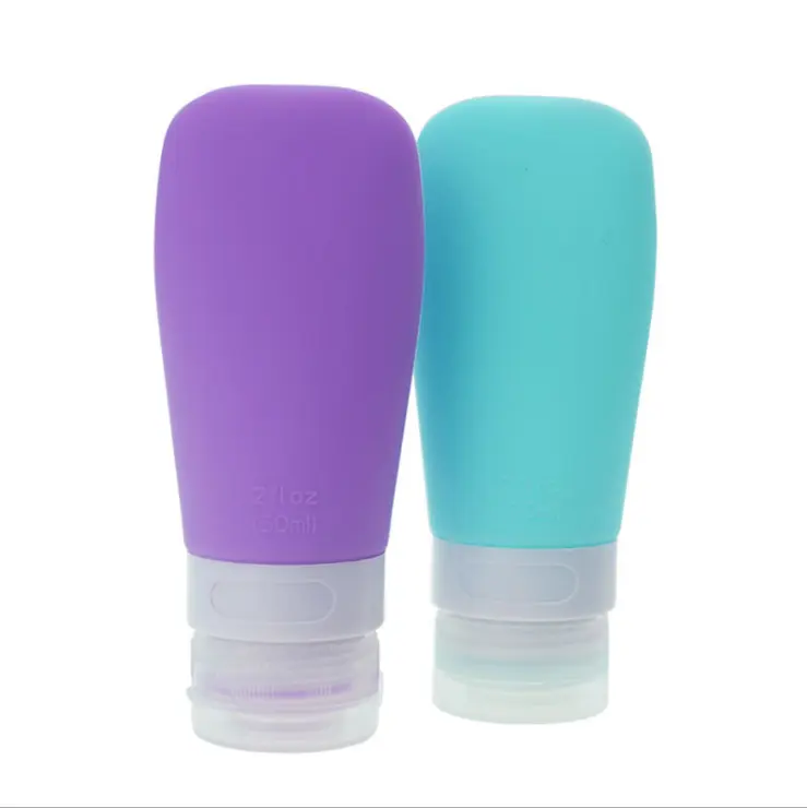 Hot selling quality safe non - toxic silicone travel kit silicone travel cosmetics packaging bottles emulsion bottles