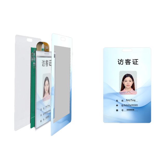 E Ink Display NFC 3.7 Inch E-Ink Id Card Office Electronic Employee Badge Business Card With E Ink Display Without Battery