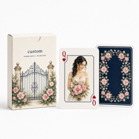 Cartes à Jouer Personnalisées Portrait de Couple Camélia Charleston Aquarelle, 57 x 87 mm, Papier Couché 300 g/m², Ensemble Cadeau
