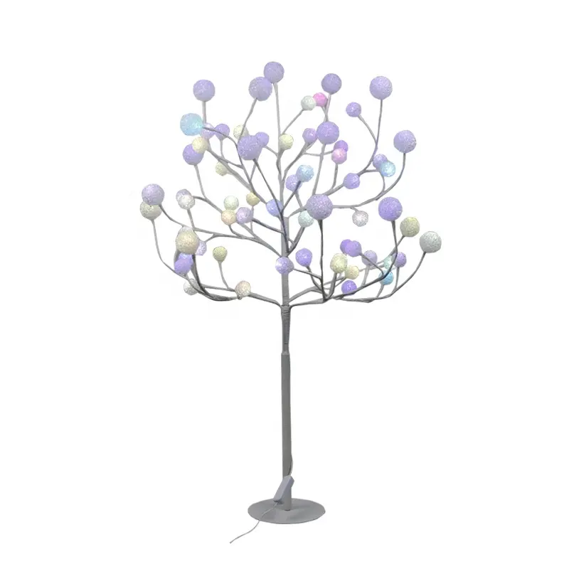 90cm power adaptor decoration color changing rgb led hollow out white branch tree crystal ball lights