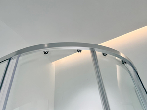 Mampara de Ducha Prefabricada con Puerta <span class=keywords><strong>Corredera</strong></span> de Diseño Europeo Moderno Personalizable, Marco de Aluminio en Forma de Arco, Vidrio Templado de 6 mm, Ecológica - Product Image 4