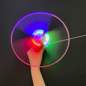Disque volant lumineux en plastique à tirer sur une corde, clignotant, pour enfants de 5 à 7 ans, jouet en forme d'OVNI alimenté par piles - Product Image 2