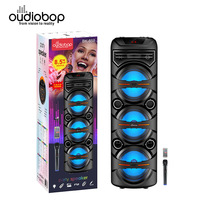 Altavoz Acoustic King Advanced Tech BT 5.0 Triple de 8 Pulgadas con Luz Ambiental RGB y Conexión TWS para Fiestas al Aire Libre en el Patio Trasero