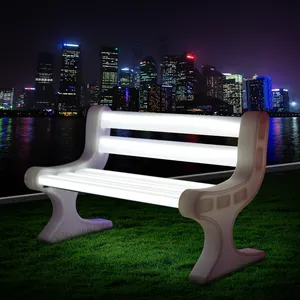 عرض ساخن 16 لون من البلاستيك إضاءة led الأثاث في الهواء الطلق LED مقعد حديقة الكراسي للبيع