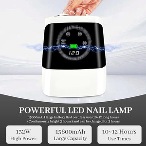132W Cordless UV LED Nail <b>Lamp</b> Rechargeable Fast Curing Nail Dryer Auto Sensor 4 <b>Timers</b> for Salon Home - Product Image 2